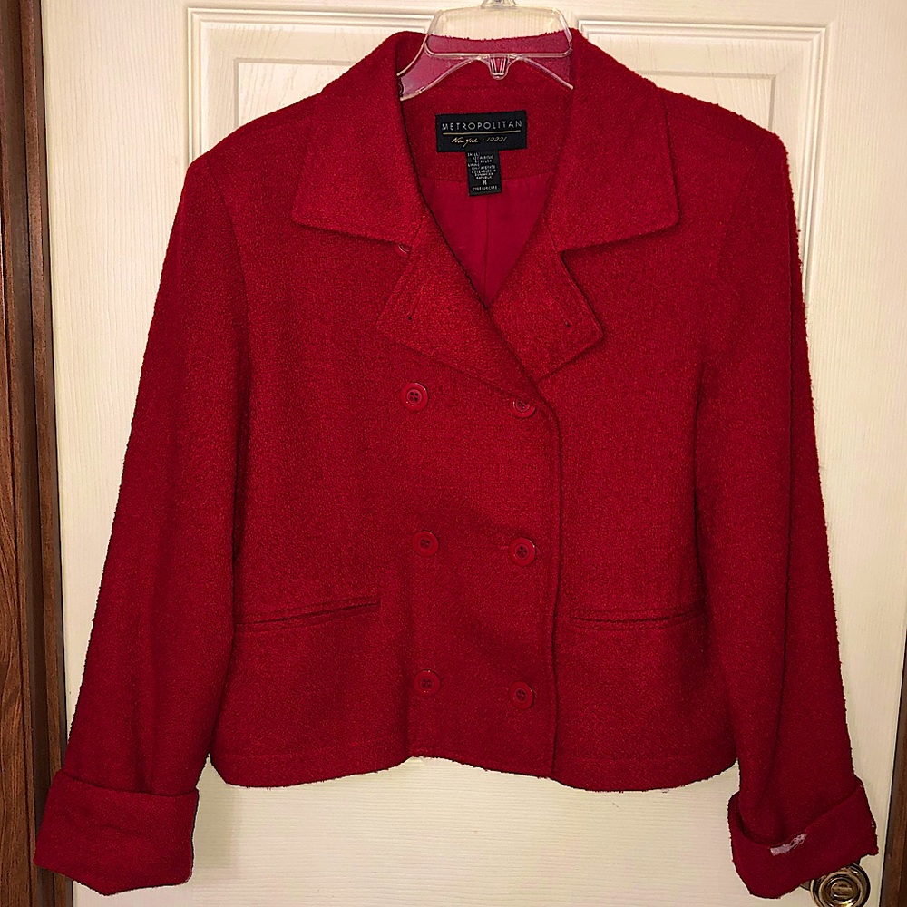 Metropolitan New York short length Red pea coat